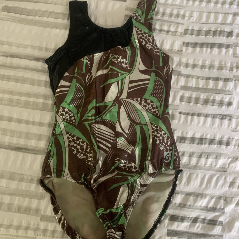 Black, brown, green, and white leotard in size Adult Medium (AM)